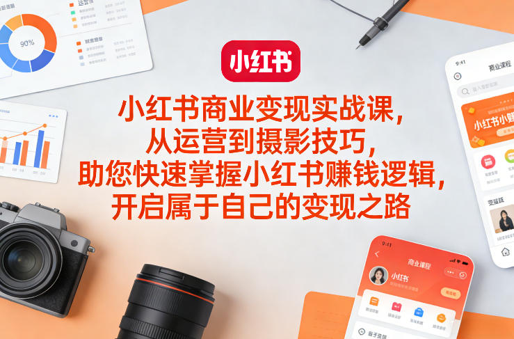 小红书商业变现实战课，从运营到摄影技巧，助您快速掌握小红书賺钱逻辑，开启属于自己的变现之路-天云资源网