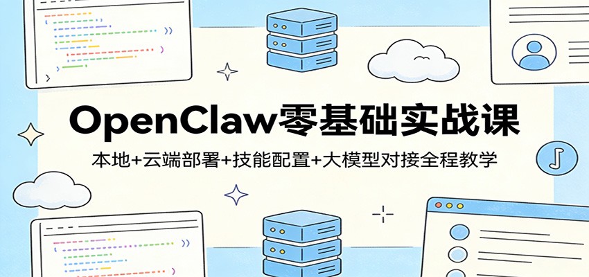 OpenClaw零基础实战课：本地+云端部署+技能配置+大模型对接全程教学-天云资源网