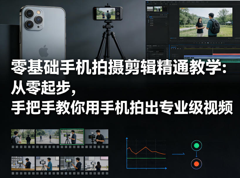 零基础手机拍摄剪辑精通教学：从零起步，手把手教你用手机拍出专业级视频-天云资源网