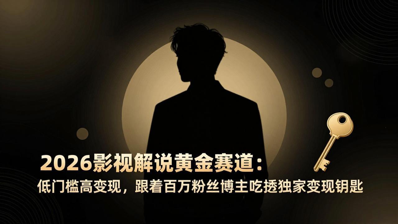 2026影视解说黄金赛道：低门槛高变现，跟着百万粉丝博主吃透独家变现钥匙-天云资源网