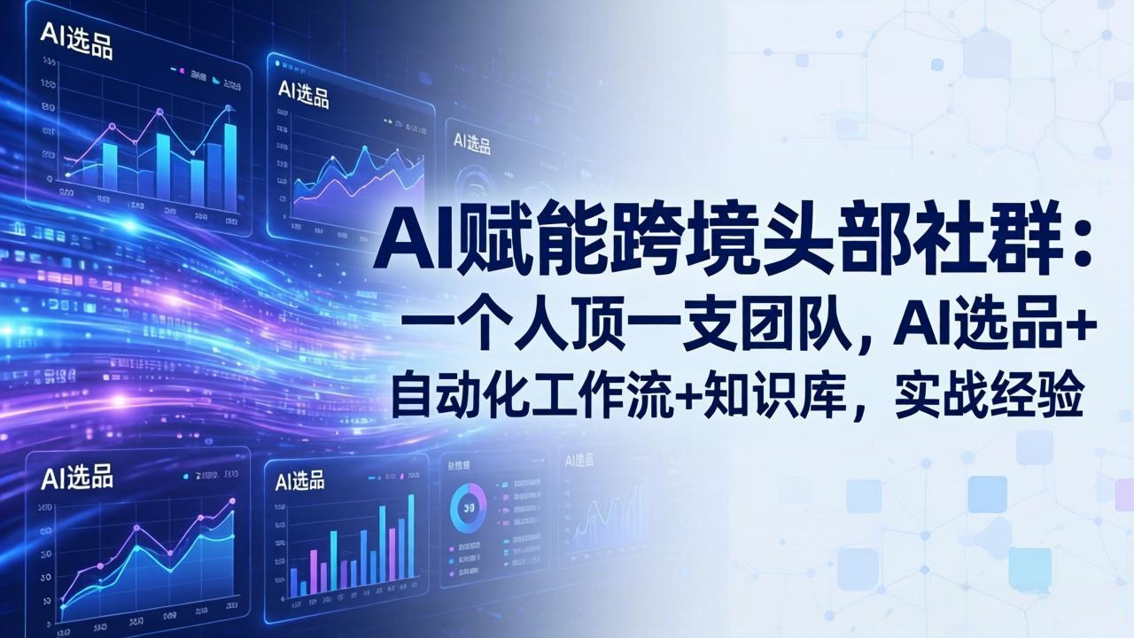 AI赋能跨境头部社群:一个人顶一支团队,AI选品+自动化工作流+知识库,实战经验-更新3月-天云资源网