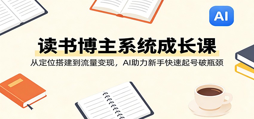 读书博主系统成长课：从定位搭建到流量变现，AI助力新手快速起号破瓶颈-天云资源网