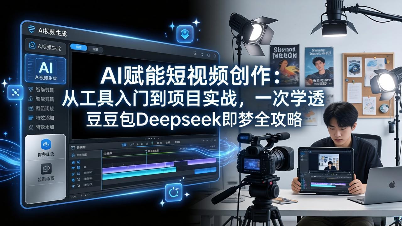 AI赋能短视频创作：从工具入门到项目实战，一次学透豆包Deepseek即梦全攻略-天云资源网