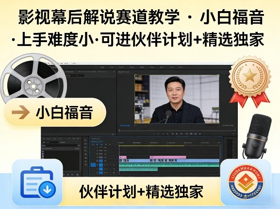 某大佬的影视幕后解说赛道教学，小白福音，上手难度小，可进伙伴计划+精选独家-天云资源网