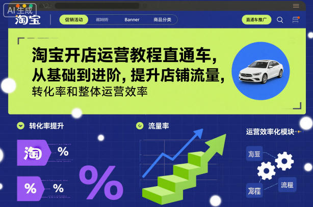 淘宝开店运营教程直通车，从基础到进阶，提升店铺流量，转化率和整体运营效率(更新26年3月24日)-天云资源网