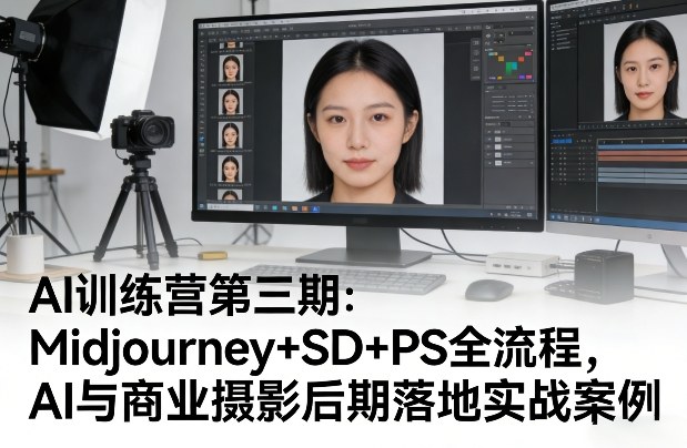 AI训练营第三期：Midjourney+SD+PS全流程，AI与商业摄影后期落地实战案例-天云资源网
