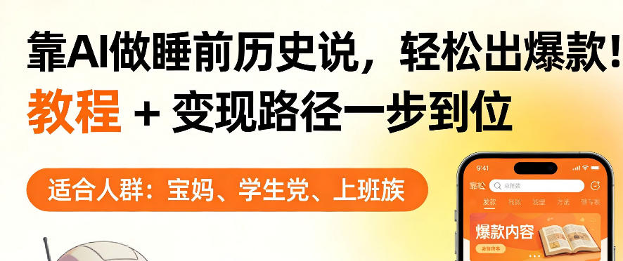 靠AI做睡前历史解说，轻松出爆款！教程+变现路径一步到位，单个视频收益1K+【揭秘】-天云资源网
