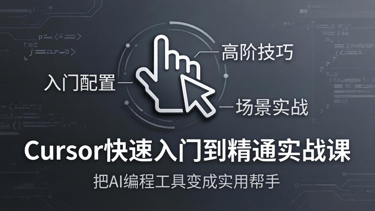 Cursor快速入门到精通实战课：入门配置+高阶技巧+场景实战，把AI编程工具变成实用帮手-天云资源网