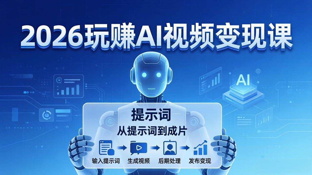 2026玩赚AI视频变现课：掌握 AI 视频全流程技能，从提示词到成片高效产出-天云资源网