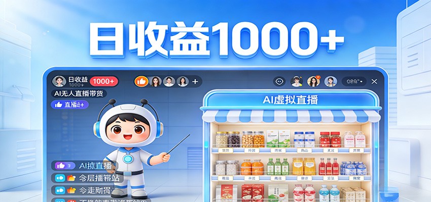不用露脸不用说话，24小时自动卖货赚钱，全天自动直播，收益看得见-天云资源网