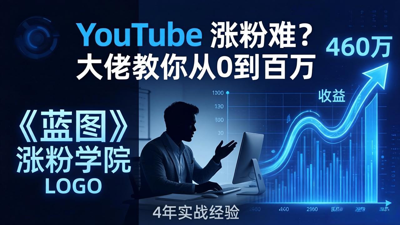YouTube 涨粉难？《蓝图涨粉学院》：4 年赚 460 万的大佬教策略，从0到百万有路径！-天云资源网