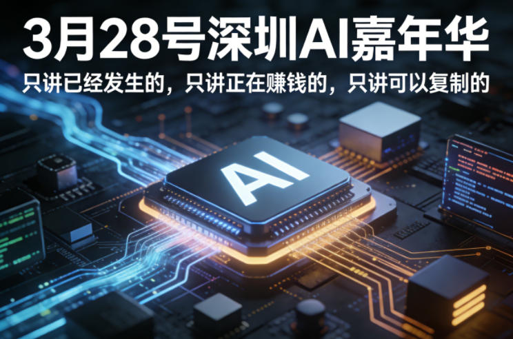 3月28号深圳AI嘉年华，只讲已经发生的，只讲正在賺钱的，只讲可以复制的-天云资源网