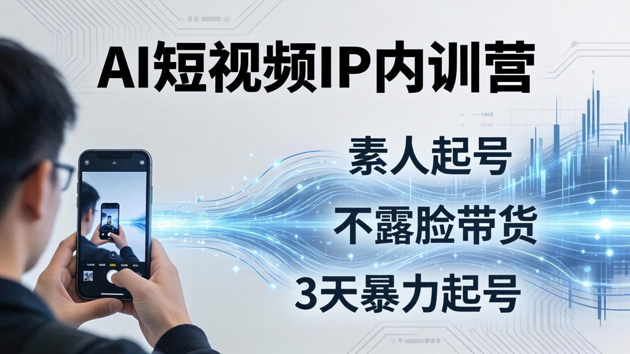2026AI短视频IP内训营：从素人起号到不露脸带货，3天暴力起号全流程拆解-天云资源网