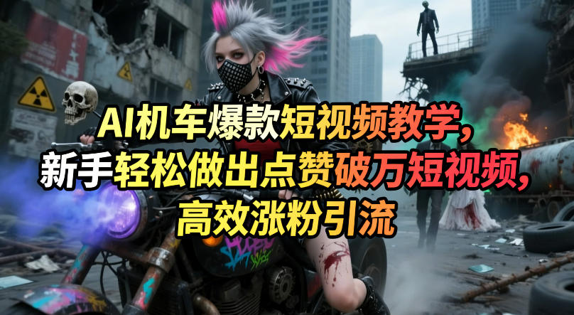 AI机车爆款短视频教学,新手轻松做出点赞破万短视频,高效涨粉引流-天云资源网